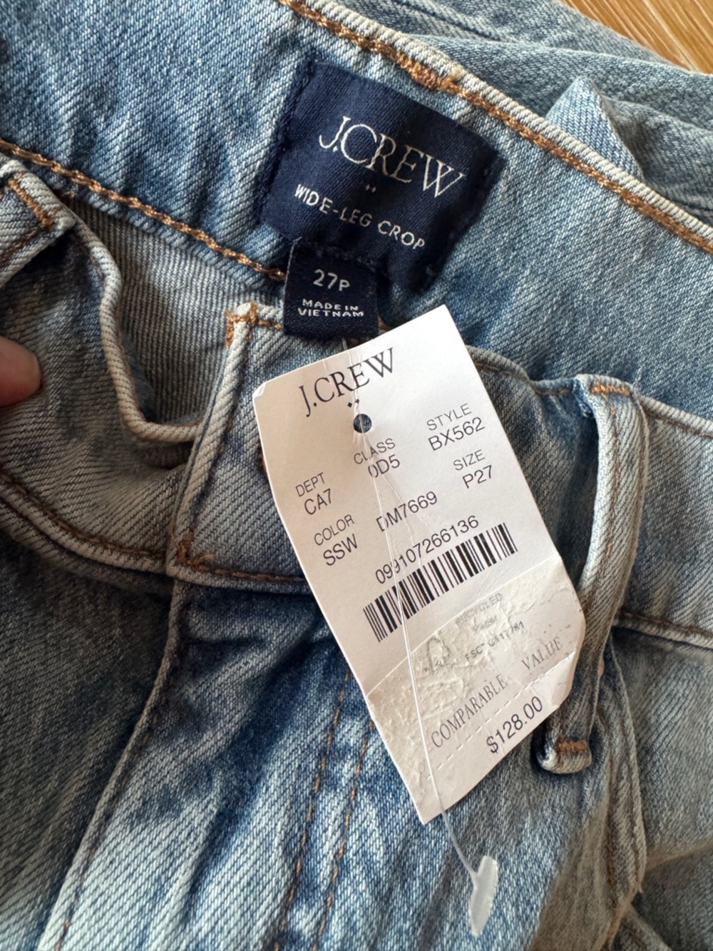NWT! J. CREW FACTORY Petite wide-leg cropped jean in all-day stretch Size 27P - Picture 14 of 16